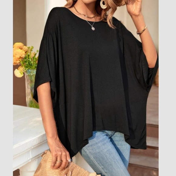 Boho hot pink batwing sleeve loose fit comfy top - Picture 8 of 12